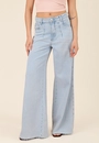 Calça Jeans Pantalona Com Prega