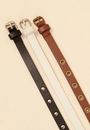 Kit De 3 Cintos Finos Com Ilhós E Tachas