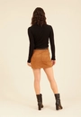 Saia Curta Em Suede Com Cinto