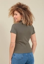 Blusa Polo Em Malha Canelada Manga Curta