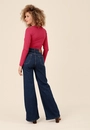 Calça Jeans Wide Leg Com Elastano Bolso
