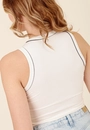 Blusa Regata Em Malha Canelada Com Viés