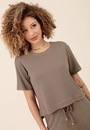 Blusa Em Malha Texturizada Manga Curta Abertura Lateral