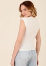 Blusa Muscle Tee  Em Malha Tricô Franzido Lateral