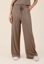 Calça Wide Leg Em Malha Texturizada Com Bolso