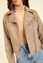Jaqueta Biker Em Suede Com ZÍper E Bolso