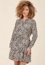 Vestido Chemise Curto Em Viscose Animal Print