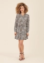 Vestido Chemise Curto Em Viscose Animal Print