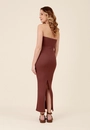 Vestido Midi Ribana Decote Reto Com Fenda