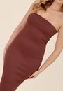 Vestido Midi Ribana Decote Reto Com Fenda