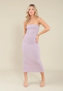 Vestido Midi Ribana Decote Reto Com Fenda
