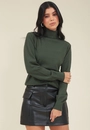Blusa Tricô Gola Alta Básica