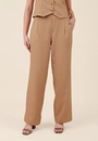Calça Em Linho Wide Leg Bolso Faca