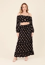 Saia Midi 2 Marias Em Viscose Estampada Magia do Sol