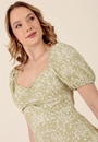 Vestido Midi Em Viscose Liberty Garden Manga Curta Com Fenda