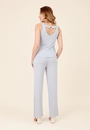 Calça Wide Leg Em Malha Texturizada Com Cinto