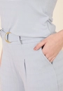 Calça Wide Leg Em Malha Texturizada Com Cinto