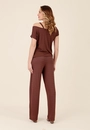 Calça Wide Leg Em Malha Texturizada Com Cinto