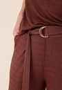 Calça Wide Leg Em Malha Texturizada Com Cinto