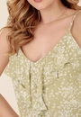 Blusa Em Viscose Liberty Garden Alça Babado Frontal