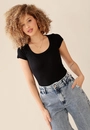 Blusa Básica Em Ribana Manga Curta