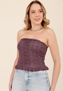 Blusa Em Malha Decote Reto Barra FruFru Mini Liberty
