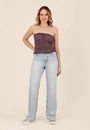 Blusa Em Malha Decote Reto Barra FruFru Mini Liberty