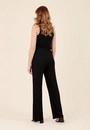 Calça Wide Leg Em Malha Texturizada Com Pregas E Bolso