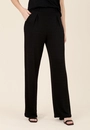 Calça Wide Leg Em Malha Texturizada Com Pregas E Bolso