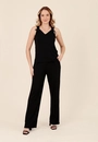 Calça Wide Leg Em Malha Texturizada Com Pregas E Bolso
