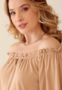 Blusa Em Malha Crepe Manga Curta Metal Busto