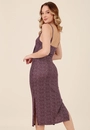 Vestido Midi Em Viscose Alça Babado Mini Liberty