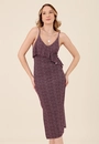 Vestido Midi Em Viscose Alça Babado Mini Liberty
