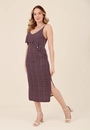 Vestido Midi Em Viscose Alça Babado Mini Liberty
