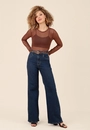 Blusa Em Tule Manga Longa Decote Redondo