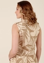 Blusa Colete Em Linho Com Bolso Folhagem Neutra