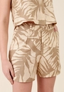 Short Em Linho Bolso Folhagem Neutra