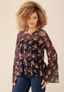 Blusa Em Tule Manga Longa Sweet Darkness