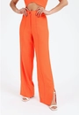 Calça Crepe Wide Leg Abertura Lateral