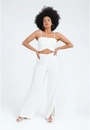 Calça Crepe Wide Leg Abertura Lateral