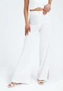 Calça Crepe Wide Leg Abertura Lateral