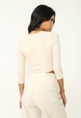 Blusa Ribana Manga Longa Recorte Busto