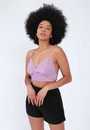 Cropped Malha Lurex Alça