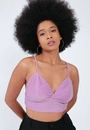 Cropped Malha Lurex Alça
