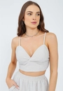 Cropped Malha Lurex Alça
