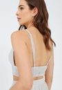 Cropped Malha Lurex Alça
