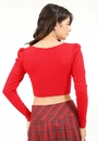 Blusa Tricô Manga Longa Canelado Vazado Busto