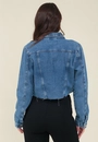 Jaqueta Jeans Cropped Barra Desfiada