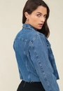Jaqueta Jeans Cropped Barra Desfiada
