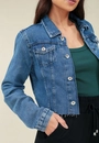 Jaqueta Jeans Cropped Barra Desfiada